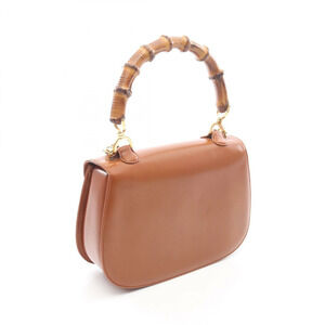 Gucci Bamboo Handbag Leather Brown